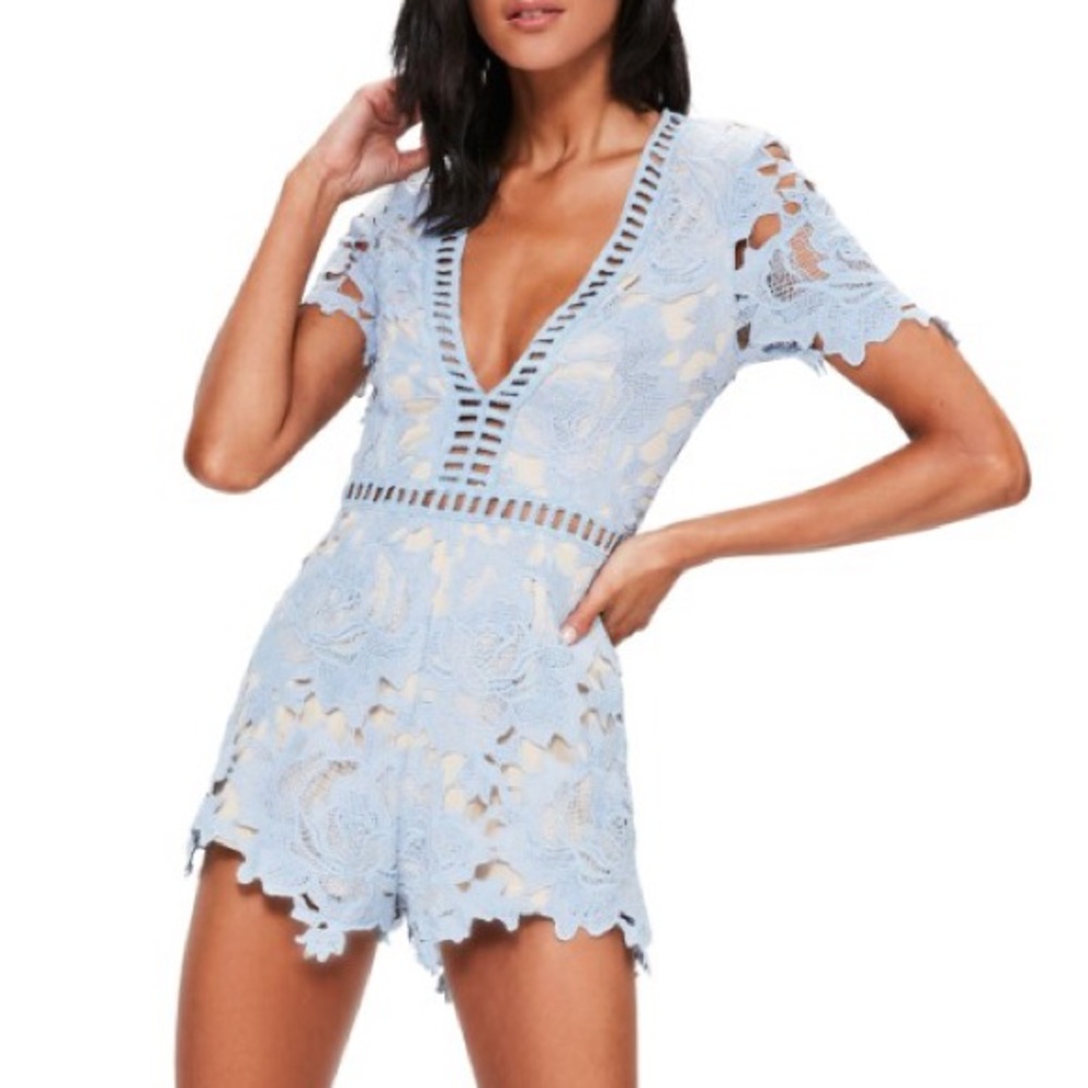NWT Missguided Ladder Stitch Lace Romper