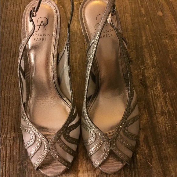 Pewter Sparking Adrianna Papell heels - Picture 3 of 5