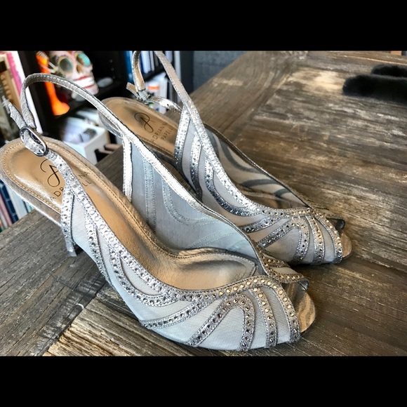 Pewter Sparking Adrianna Papell heels - Picture 2 of 5