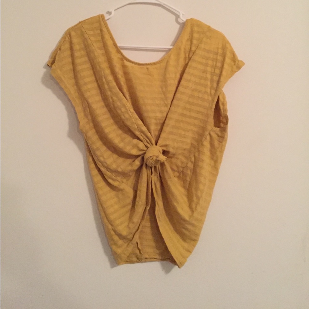 Yellow striped top BCBG