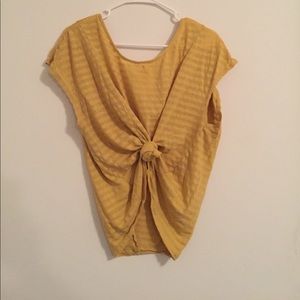 Yellow striped top BCBG