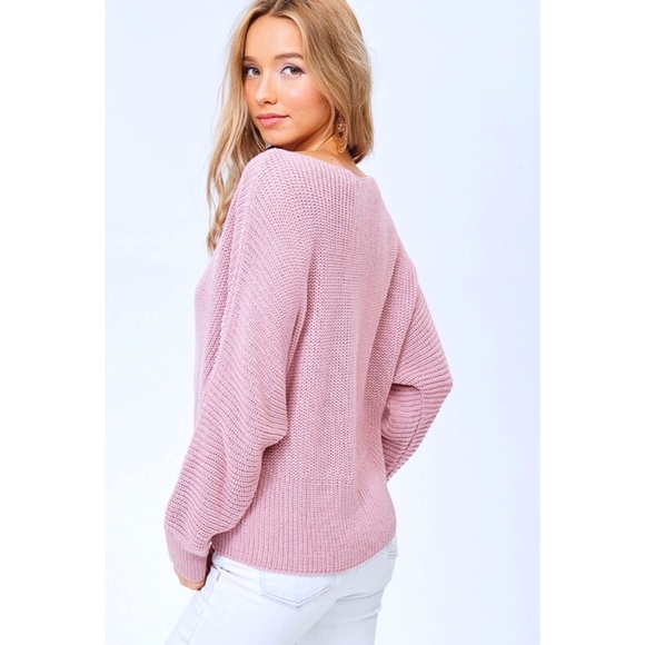 1L left! Mauve, Lace Front BF Sweater - Picture 9 of 9