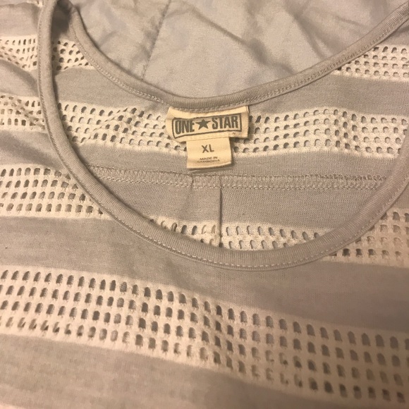 Converse One Star Stripe gray Vented Tee Shirt XL - Picture 2 of 6