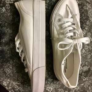 New white platform sneakers