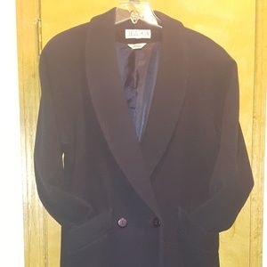 Women's navy blue ling wool coat