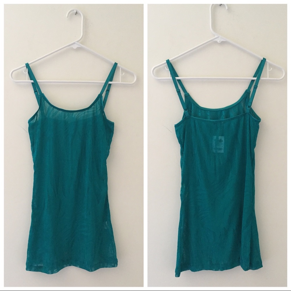 Teal Lace Tank Top
