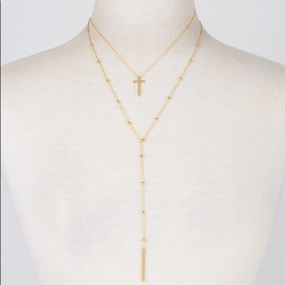 Cross and ball drop chain
