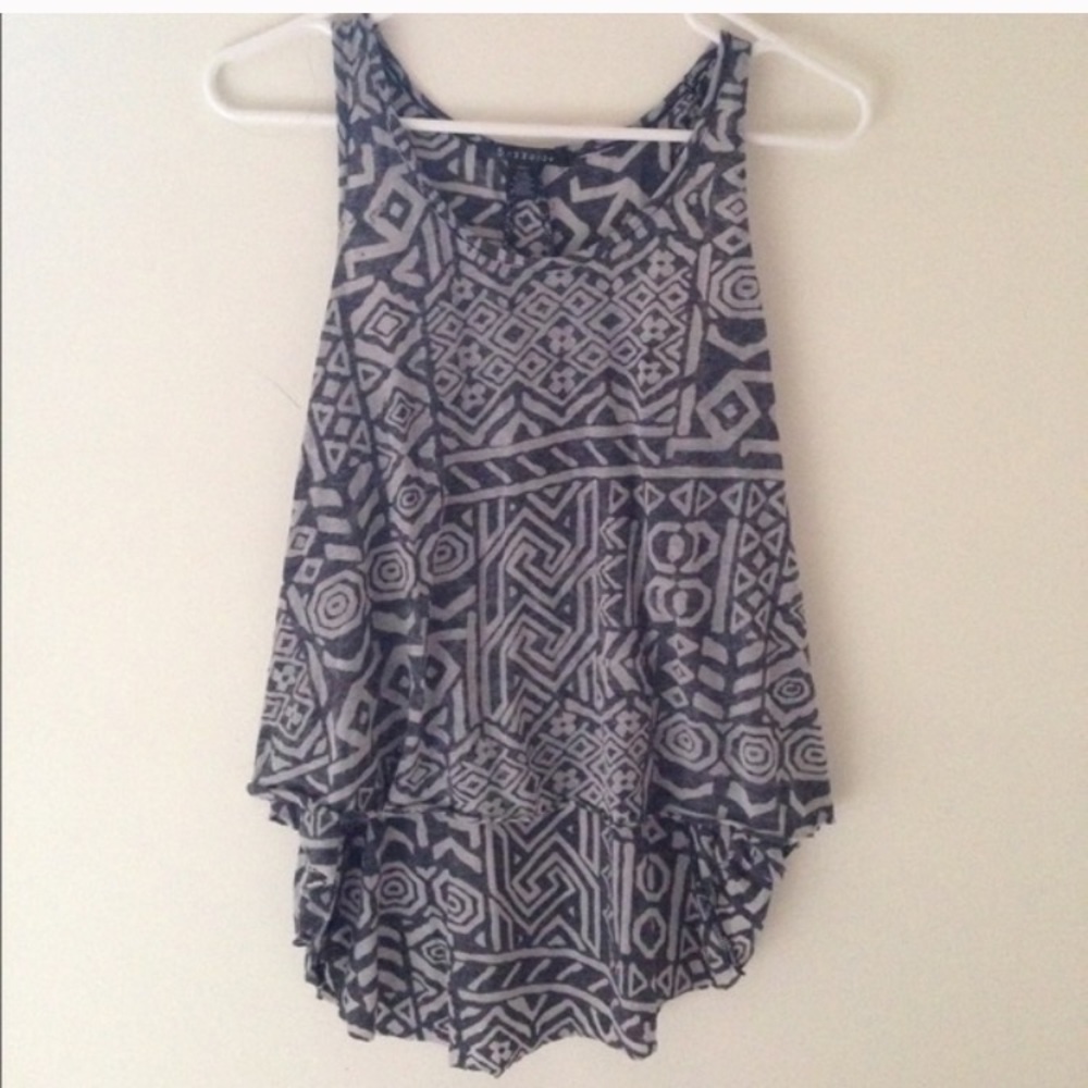 Gray Geometric Tank Top