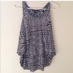 Gray Geometric Tank Top