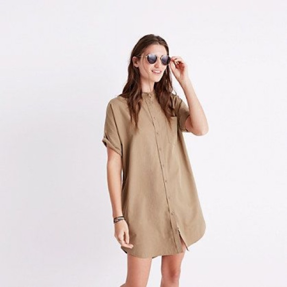 Brand New madewell khaki button down shirtdress