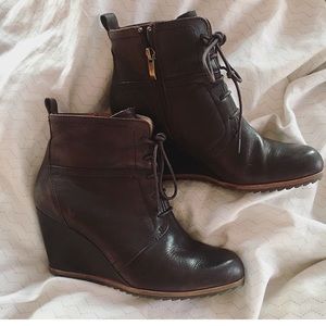 Biola wedged booties.