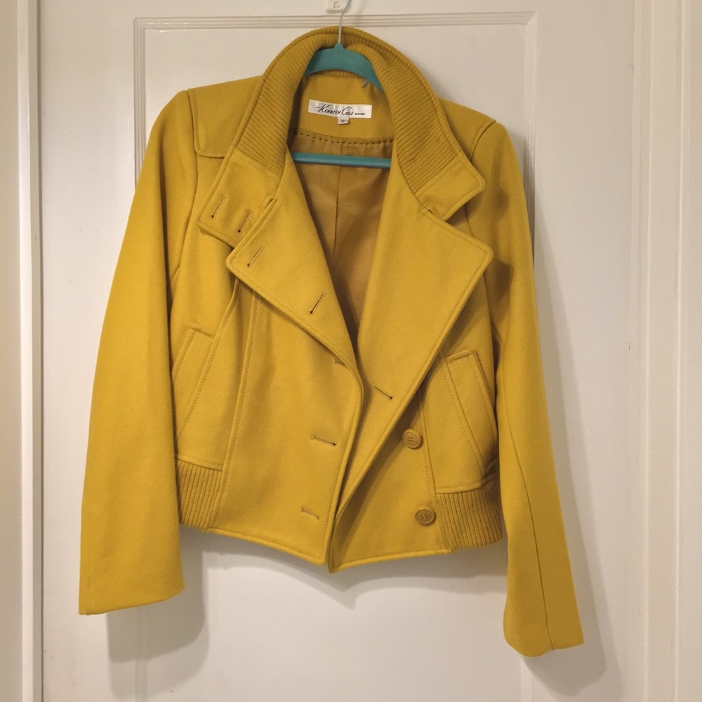 Kenneth Cole yellow coat NWOT