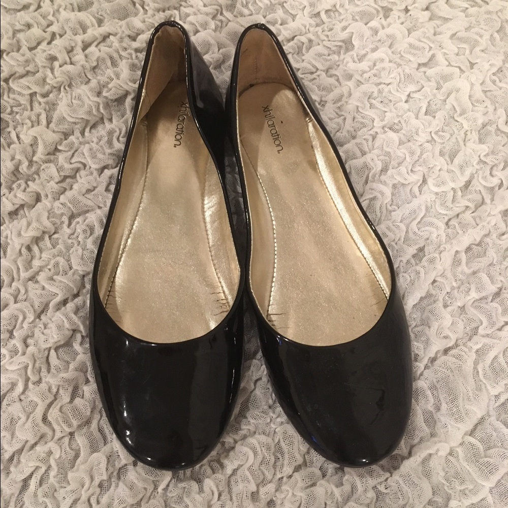 Black patent flats