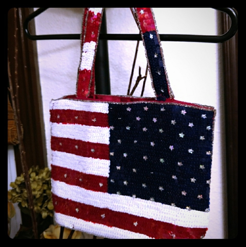 K.C. Malhan Stars & Stripes Sequined Purse