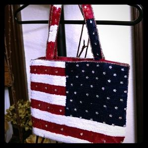 K.C. Malhan Stars & Stripes Sequined Purse
