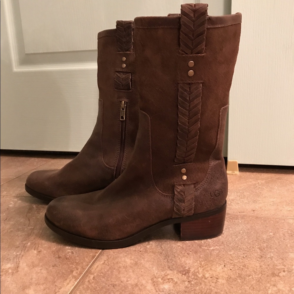 UGG Leather Boots size 8-5- worn twice