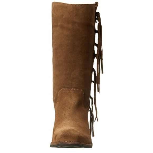 Distressed Genuine Leather Suede Boho Fringe Boot - Picture 4 of 8