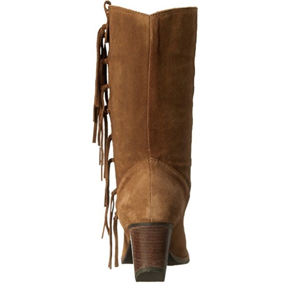 Distressed Genuine Leather Suede Boho Fringe Boot - Picture 5 of 8