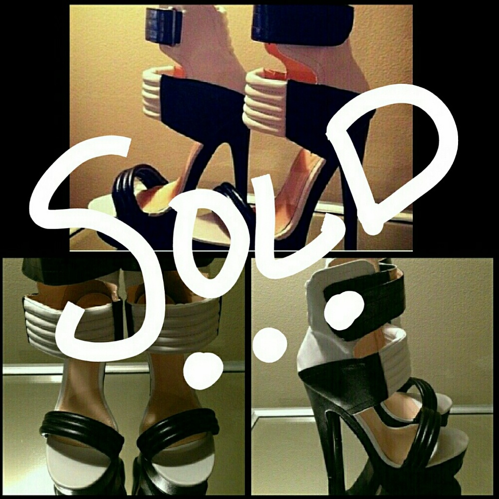 Black and White Platform Heel