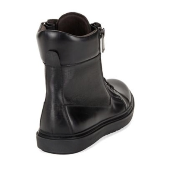 Sold KARL LAGERFELD Mens Black Leather Fur Boots11 - Picture 7 of 8