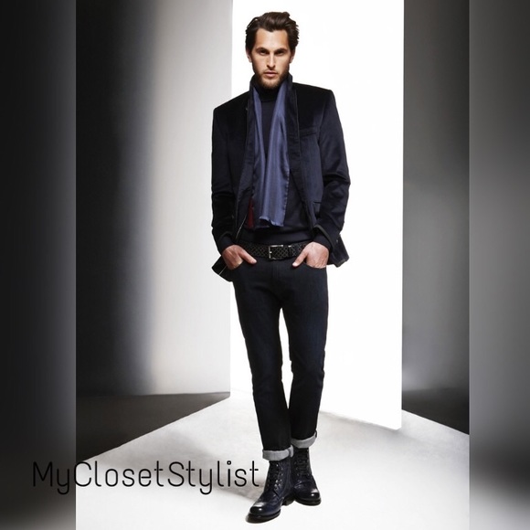 Sold KARL LAGERFELD Mens Black Leather Fur Boots11 - Picture 3 of 8