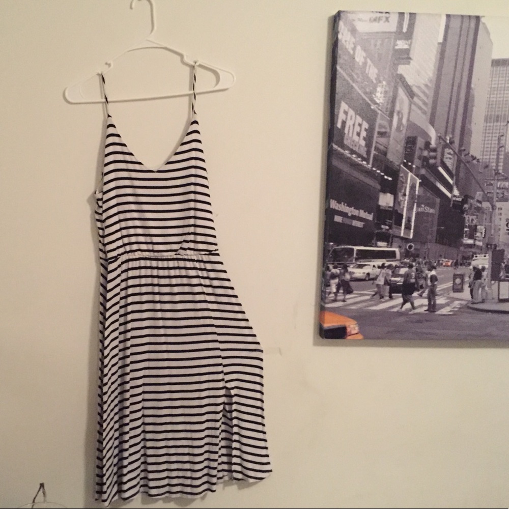 Spaghetti strap open slit dress