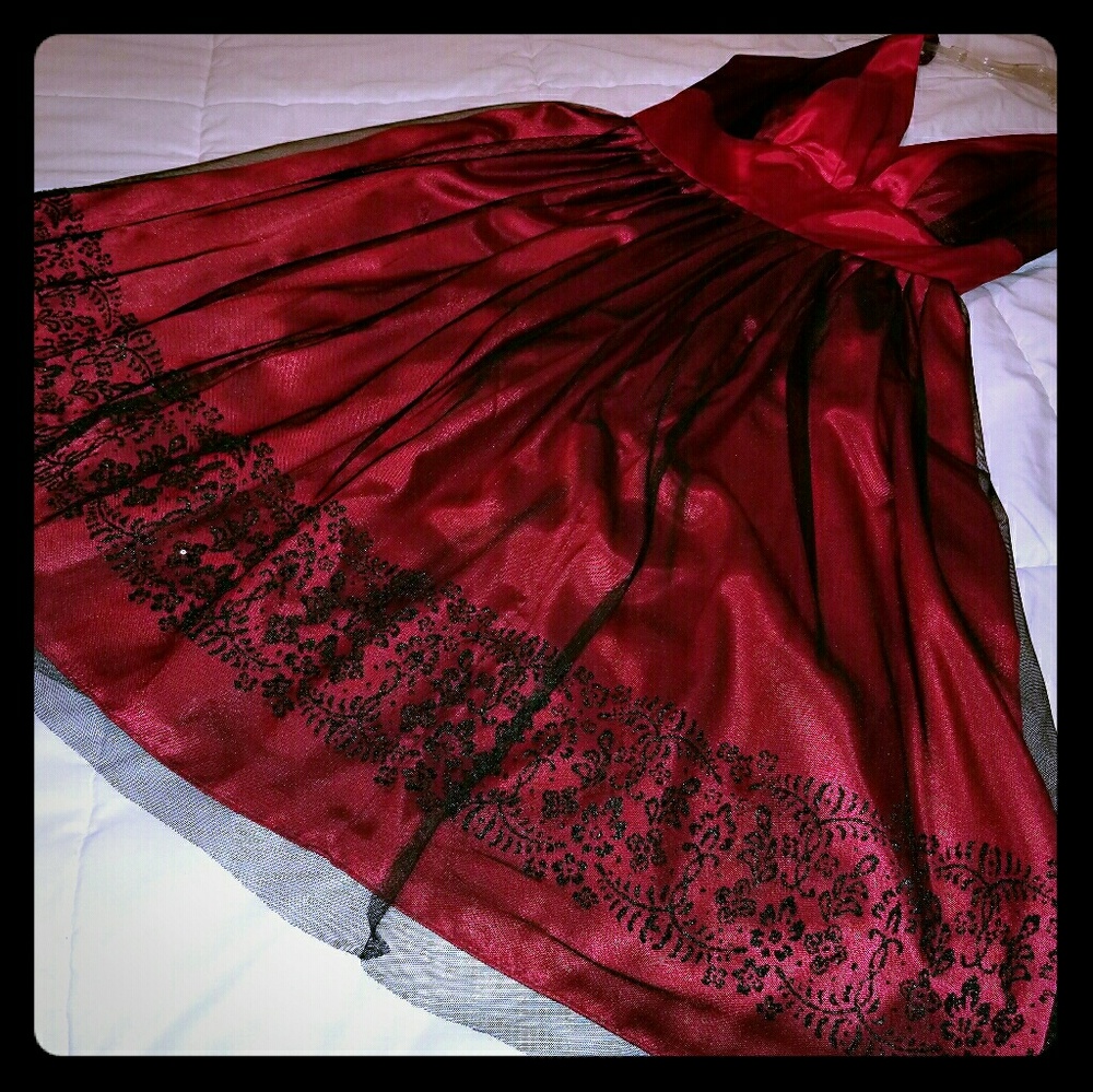 Satin & Lace Evening Dress
