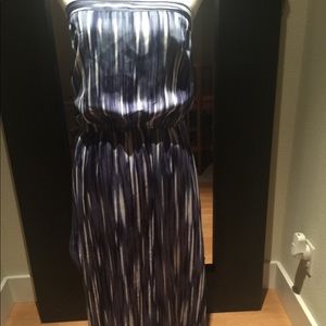 WHBM Blue and white stripe maxi