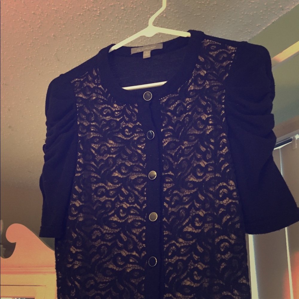 Black and tan button up cardigan