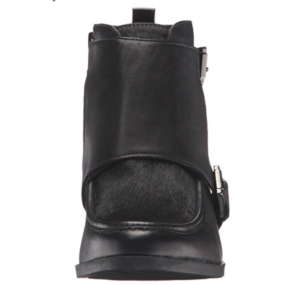 Black Monk Strap Leather Ankle Boots - Picture 5 of 6