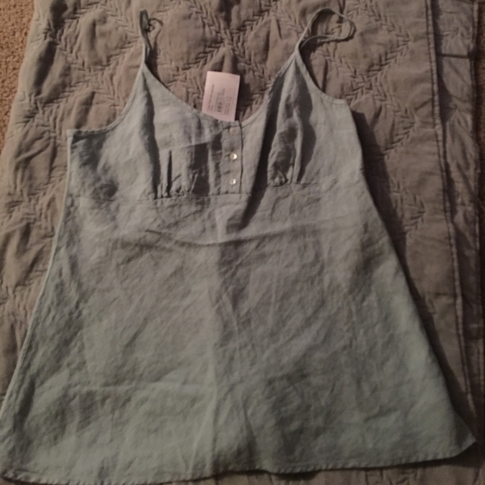 Bella Notte Linen Tank with Adjustable Straps