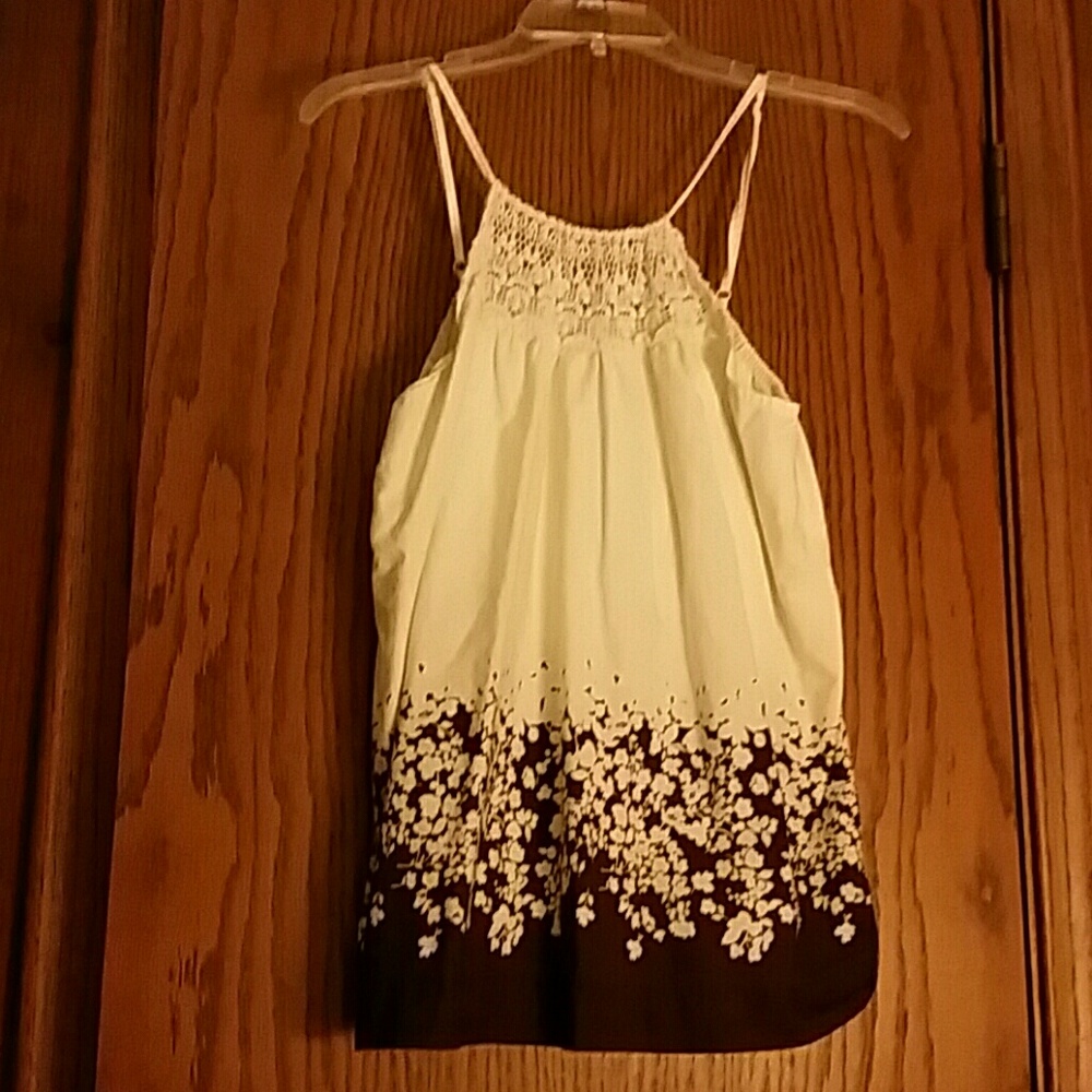 Elle brown & off white camisole, L