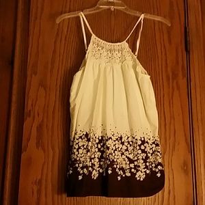 Elle brown & off white camisole, L