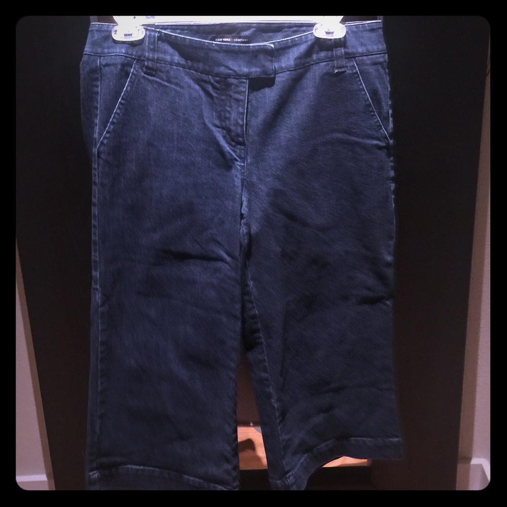 Jean culotte pants with zip button front