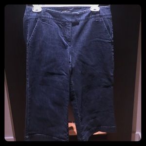 Jean culotte pants with zip button front