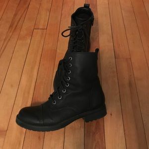 black combat boots