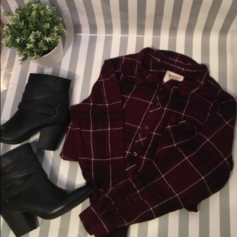 XL Arizona Jean Co Maroon boyfriend fit flannel