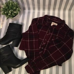 XL Arizona Jean Co Maroon boyfriend fit flannel