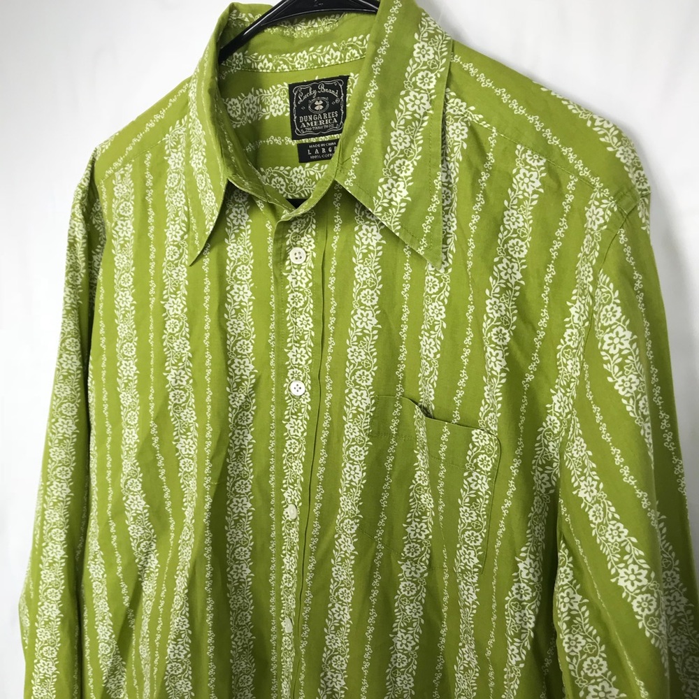 Lucky Brand Mens Western Shirt Size Large Green