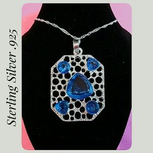 Jewelry - 3/$30 Stamped .925 Sterling Silver Blue Pendant Jewelry - 3/$30 Stamped .925 Sterling Silver Blue Pendant