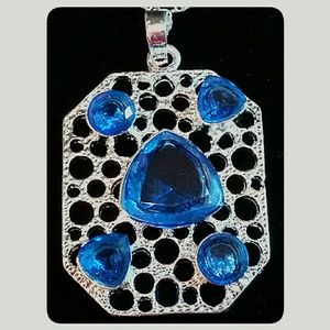Jewelry - 3/$30 Stamped .925 Sterling Silver Blue Pendant Jewelry - 3/$30 Stamped .925 Sterling Silver Blue Pendant