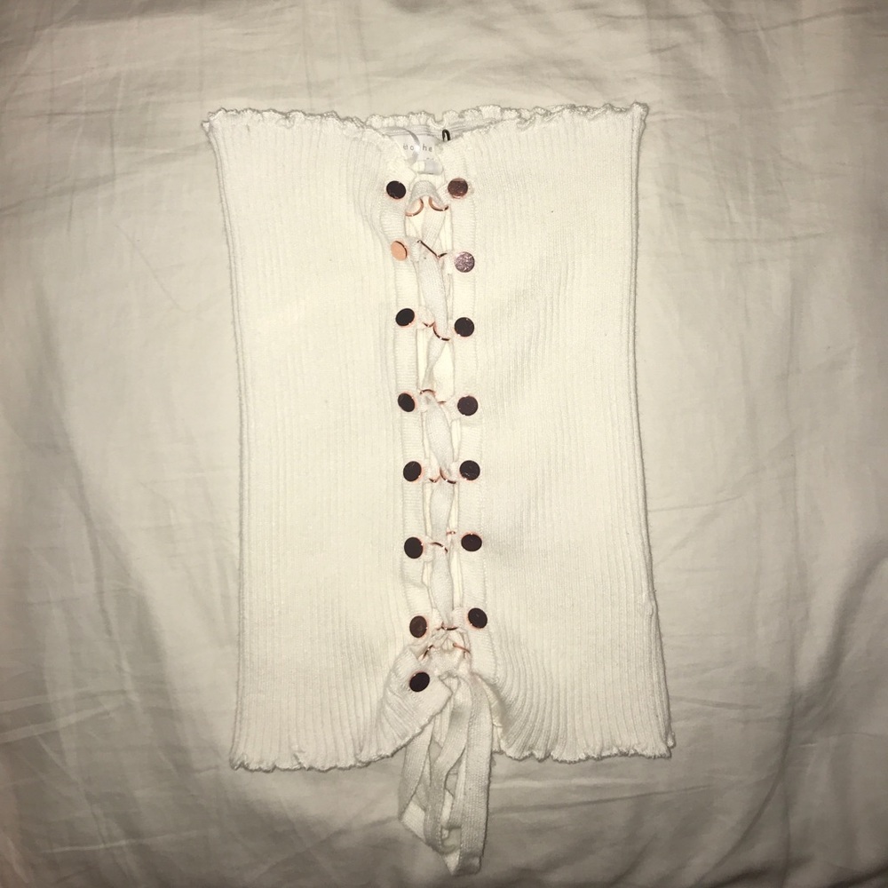 NEW white strapless shirt