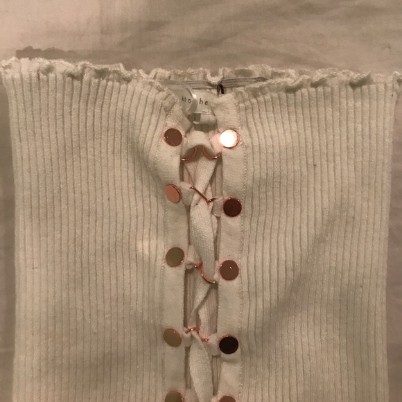 NEW white strapless shirt - Picture 2 of 2