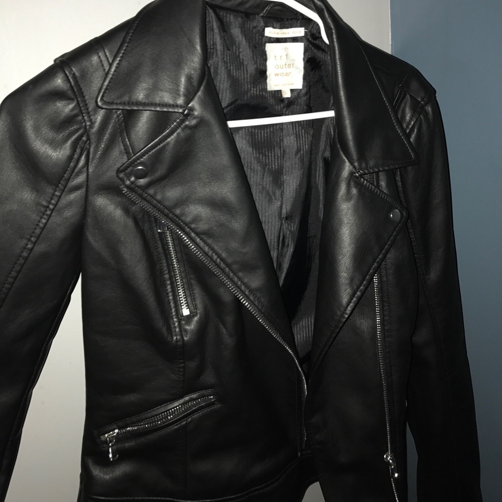 Zara black leather jacket