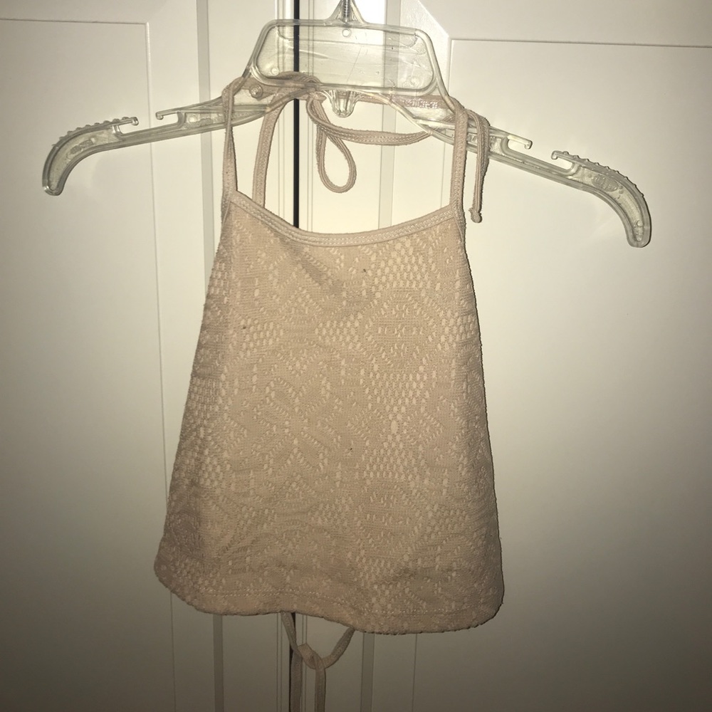 Urban Outfitters cream strappy crop top