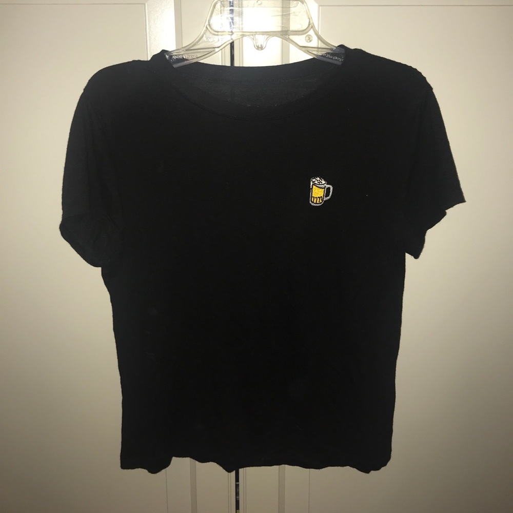 BRAND NEW Active black shirt with beer jug on it
