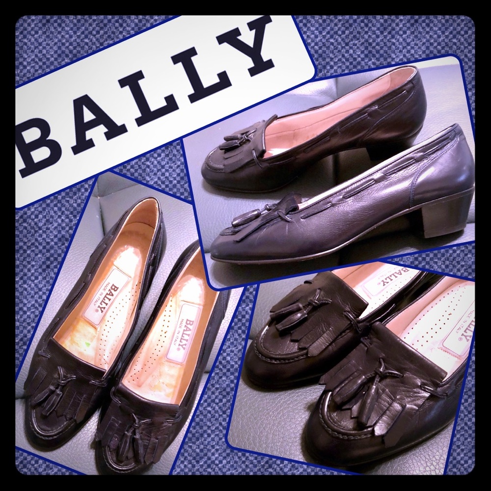 { Bally } Navy Blue Fringe Tassel Loafers