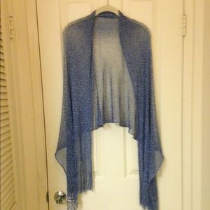 Blue and Silver Net Scarf