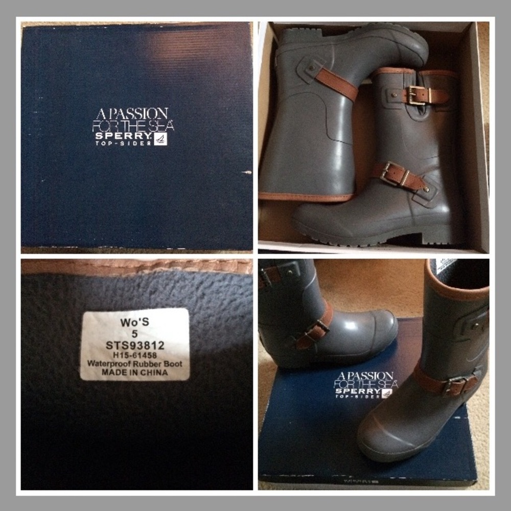 🔴Sperry Top-Sider Walker Fog Charcoal Rain Boots