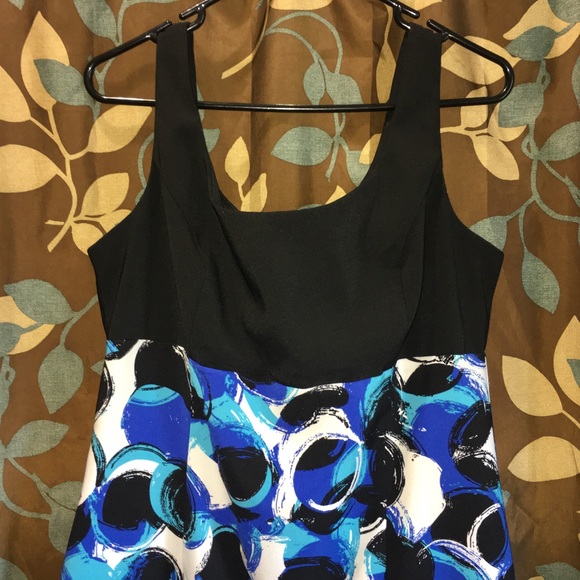 SCARLETT JC Penny Sleeveless Dress Swirl Abstract Pattern Empire NWOT Size 16 - Picture 2 of 5